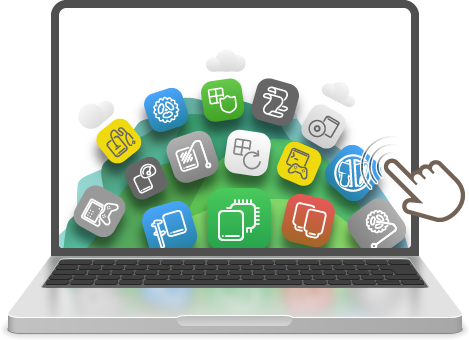 Laptop showing the O&O Syspectr module icons